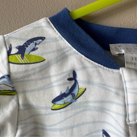 Kissy Kissy Pima Cotton Surfing Sharks Footed Stretch Sleeper Pajamas 3-6 Months - Picture 5 of 10